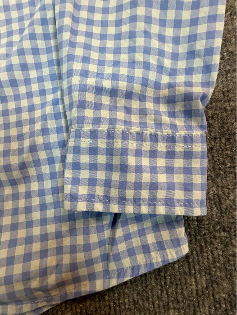 Vineyard Vines Shirt Boys L16 Blue Gingham OTG On-The-Go Performance Button Down